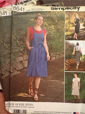 BN UNCUT SIMPLICITY 8641 R5 PLUS SIZE SEWING PATTERNS JUMPERS DRESS
